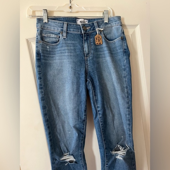 PAIGE Verdugo Crop Jeans Medium Wash Designer Run Small Women’s Size 28 - Picture 10 of 14